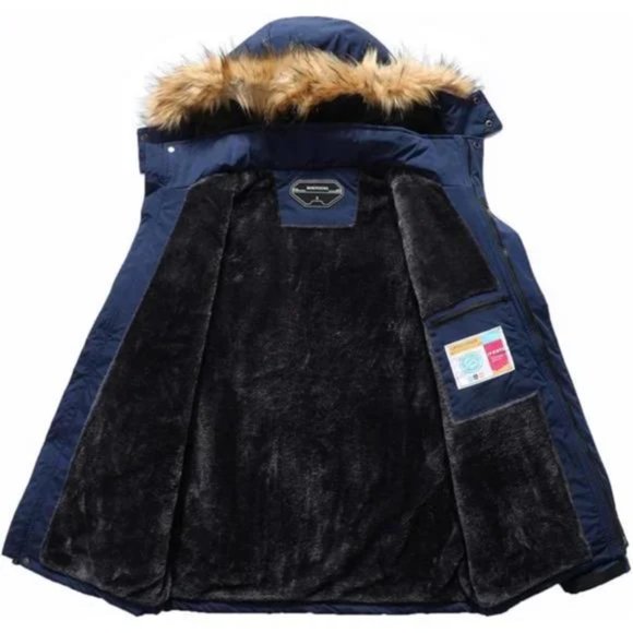 New Men's Winter Snow Coat Warm Ski Jacket Waterproof Hooded Work Outerwear - Picture 2 of 7